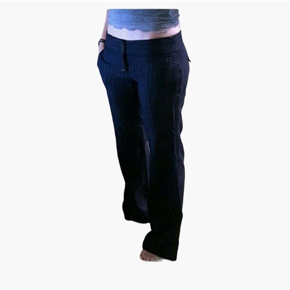 American Eagle elegant wide leg pinstripe tuxedo pants Women's Size 4 Wool Blend